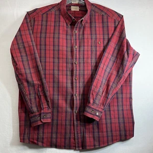 C.E. SCHMIDT Mens 2XL Tall Workwear Heavy Cotton Long Sleeve Red Plaidr - Picture 1 of 9
