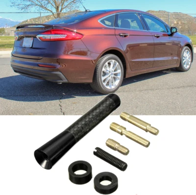 3" Short Carbon Black Antenna Mast Radio AM/FM Screw For FORD FUSION 2006-2020 - Image 1 of 4