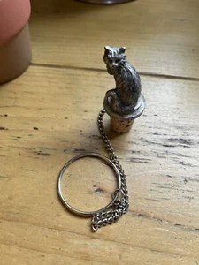 SIXTREES PEWTER WINE BOTTLE STOPPER - CAT - Picture 1 of 7