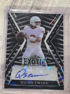 QUINN EWERS 2023 Leaf Exotic RARE ZEBRA CRYSTAL ROOKIE AUTO /9 TEXAS🔥SSP 🔥