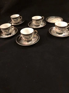 Vintage TMK CHINA/Made In Japan/Moriage Dragonware Set 5 Tassen 6 Untertassen - Bild 1 von 9