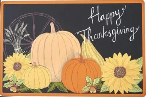 Set of 4 Same Printed Vinyl Placemats(12"x18")FALL GATHER,HAPPY THANKSGIVING,ELH - Picture 1 of 11