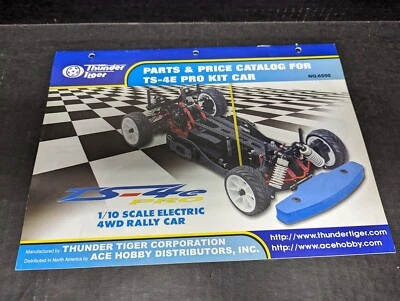 THUNDER TIGER TS-4E PRO ESCALA 1/10 ELÉTRICO 4WD CARRO DE RALLY BROCHURA LISTAGEM DE PEÇAS - Imagem 1 de 4