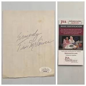 Broadcaster Cardinals Tim McCarver Signed Autograph Bar Tab - JSA - FREE S&H! - Picture 1 of 4