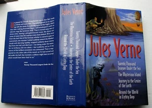 Jules Verne 4 Novels hc 20,000 LEAGUES~MYSTERIOUS ISLAND~JOURNEY CTR~AROUND WRLD - Foto 1 di 4