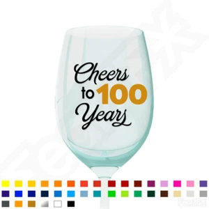 2x 100th Birthday Decal Stickers Cheers to 100 Anniversary Decals Party Gift DIY - Picture 1 of 2