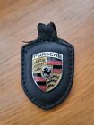 Porsche Crest 911/Boxster/Cayman Black Leather Keyring