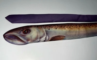 Corbata de cuello vintage firmada por Ralph Marlin King Salmon Fish 1986 para hombre 2,5”x57” Foto 1 de 4