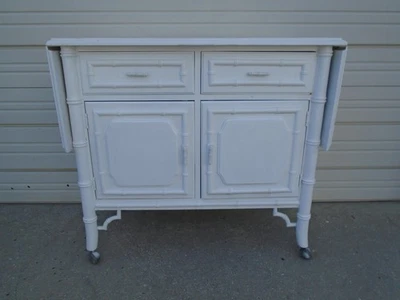 Calado Imitación Bambú Servidor Dixie Aloha Carro Bar Regency Chippendale Chinoiserie Foto 1 de 4