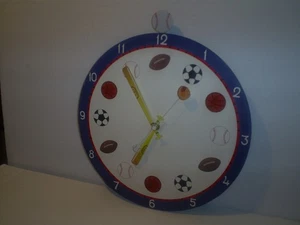 Beautiful Football, Soccer, Basketball & Baseball Pendulum 11.5' Wall Clock - Picture 1 of 3