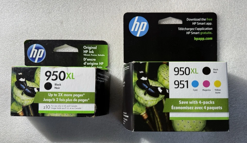 HP 951/950XL Cyan Magenta Yellow Black Ink Cartridges - C2P01FN