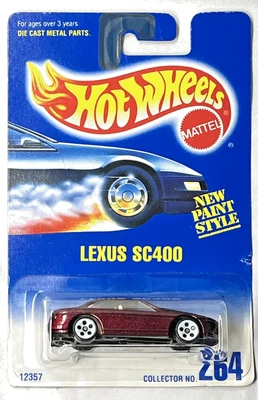 Lexus SC400 1992 #264 A12 Hot Wheels rojo borgoña Foto 1 de 4