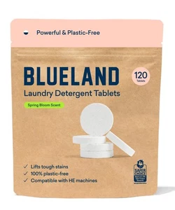 Laundry Detergent Tablets, 120 Count, Spring Bloom Scent, Plastic-Free Eco-Fr... - Picture 1 of 9