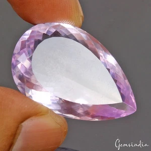 39.25 Ct. Natural Huge Purple Amethyst Pear Faceted Cut Loose Untreated Gemstone - Picture 1 of 9