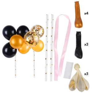 Mini Gold Black Balloon Cake Topper Confetti Party Arch Garland Birthday Decor - Bild 1 von 1
