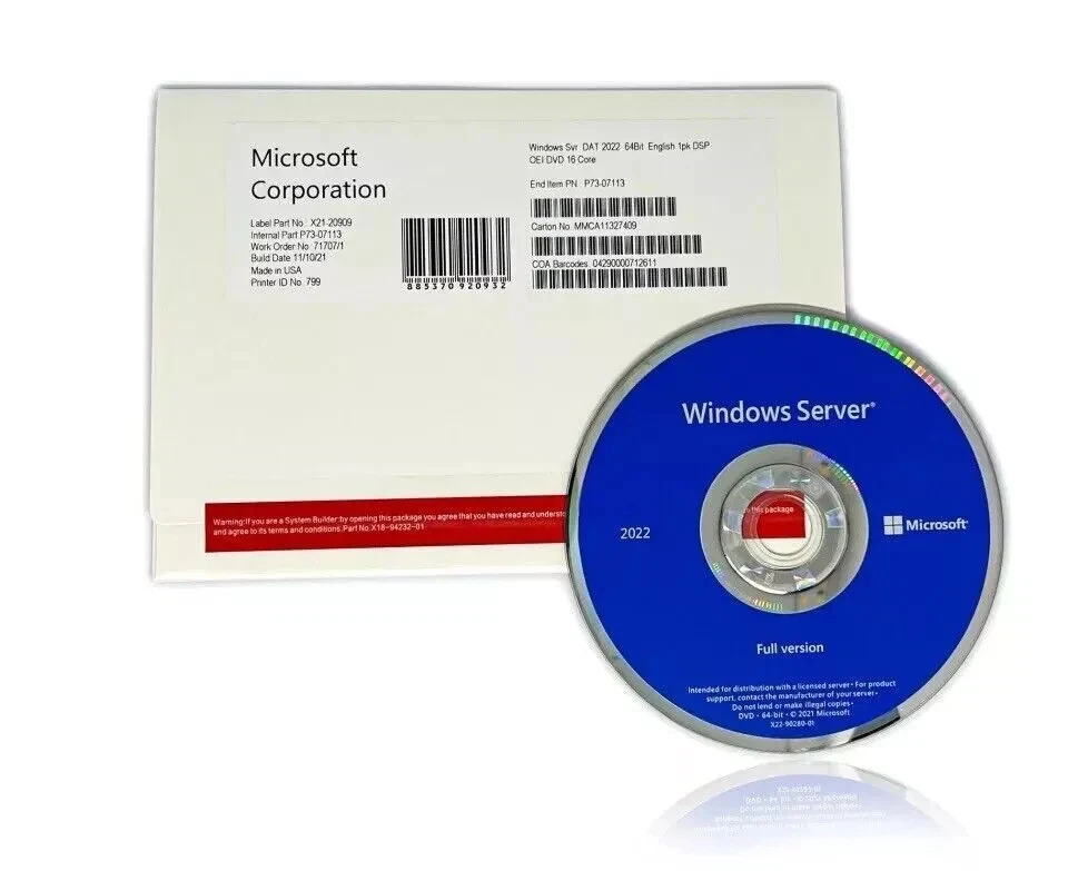 Microsoft Windows Server 2022 Datacenter Server-Software - Englisch DEUTSCH INTE - Bild 1 von 1