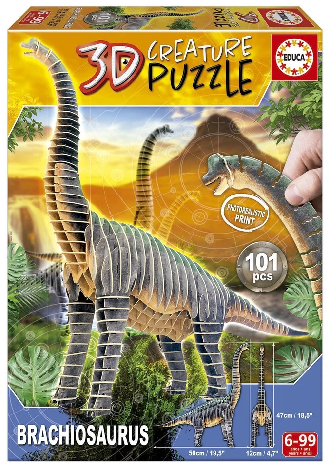 Puzzle de criatura 3D - Brachiosaurus - Educa Foto 1 de 1