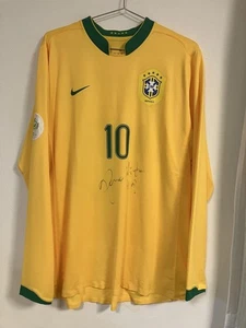 Player Issue Ronaldinho Brazil #10 2006 WC Signed Long Sleeve Jersey Authentic - Picture 1 of 24