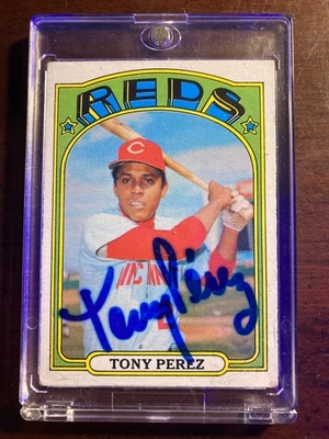 1972 Topps Tony Perez autógrafo autografado cartão de beisebol #80 Reds HOF Sharpie - Imagem 1 de 4