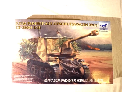 1/35 Bronco Models 7,5 cm PAK 40 vagón de protección 39F Metal Barrel Normandy # 35004 Foto 1 de 4