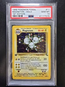 PSA 10 1st Edition Magneton Holo 11/62 - 1999 Fossil Rare Pokemon Card - Picture 1 of 2