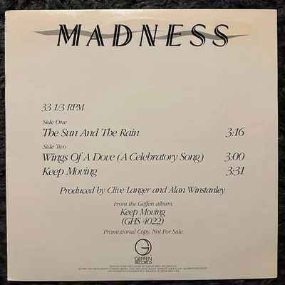 Madness The Sun And The Rain промо винил 12 дюймов сингл 1984 Geffen поп-рок - Изображение 1 из 4