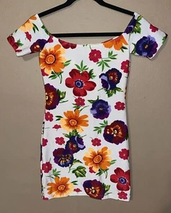 American Apparel X Cali Sun & Fun White Floral Bodycon Dress - NWOT - Picture 1 of 7