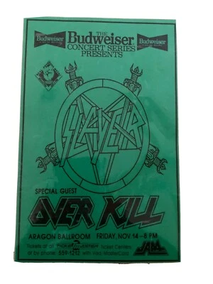 Póster original del espectáculo Slayer Overkill 1986 11X17 Foto 1 de 3