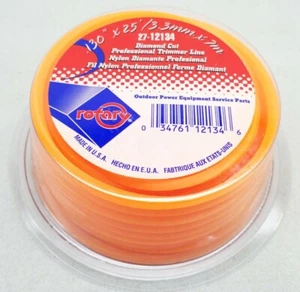12134 Rotary Nylon Orange Diamond Cut Trimmer Line .130"x25' Loop  - Picture 1 of 3