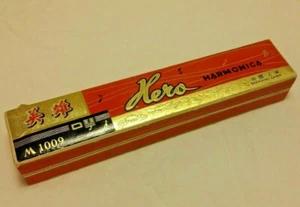 Vintage Hero M-1009 Harmonica With Original Box Excellent Condition Key Of C - Picture 1 of 5
