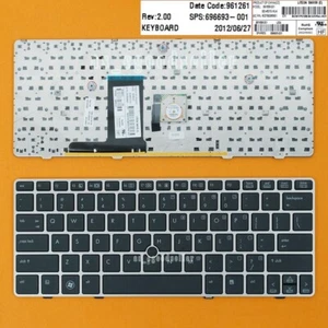 Nuovo originale per HP EliteBook 2560 2560p 2570p tastiera puntatore statunitense telaio argento - Foto 1 di 1