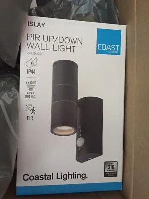 Luz de pared Forum Islay costera para exteriores arriba y abajo con sensor Pir antracita Foto 1 de 4