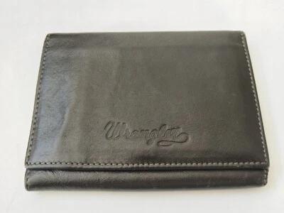 Auténtico Wrangler Hombres real 100% cuero cartera original artículo VINTAGE - Imagen 1 de 4