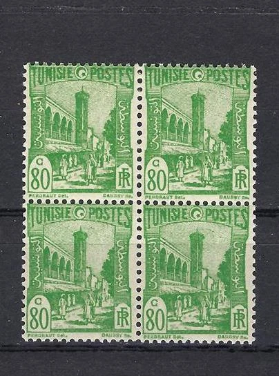 Túnez 1926 Sc# 94 Mezquita Túnez 80C bloque 4 MNH Foto 1 de 1