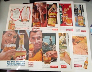 LOT of 10 / 1956 - 1963 / Early Times Kentucky Bourbon Whisky Ad / Print Ads - Picture 1 of 1