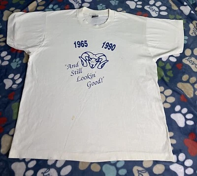 VINTAGE CLASS OF 65 Soft Large Shirt Rams 25 Year High School Reunion 1965 50/50 - Image 1 of 4