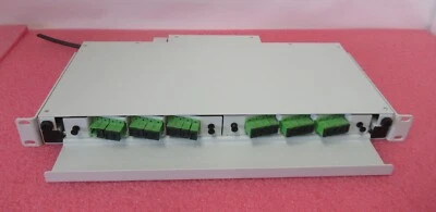 24 Port 19" 1U White Rack Mount Fiber Optic Patch Panel SC Multimode Adapters - Image 1 of 4