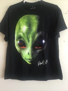 STRANGE DAZE GREEN ALIEN CREATURE ROSWELL NM BLACK T-SHIRT MENS SIZE XL NEW - Picture 1 of 9