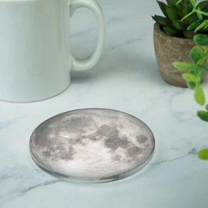 Sous-verre Earth Moon imprimé acrylique boissons sous-verre nouveauté sous-verre cadeau - Photo 1/6