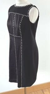 PIED A TERRE size 12 UK black pencil wiggle dress Studs Punk Sleeveless Sexy - Picture 1 of 9