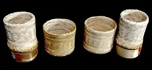 2 HANDMADE THAI WOVEN BAMBOO STICKY RICE CONTAINERS UNUSED AND PERFECT CONDITION - Picture 1 of 5