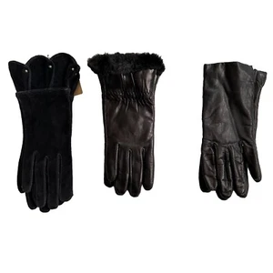 Women's gloves, leather and suede. New & Preowned Lot of 3 pairs. Size Med & 7.5 - Picture 1 of 7