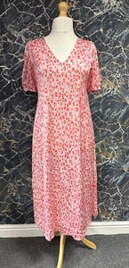 Vila Olea Midi Dress Ladies Bubblegum Size UK 16 #REF - Picture 1 of 7