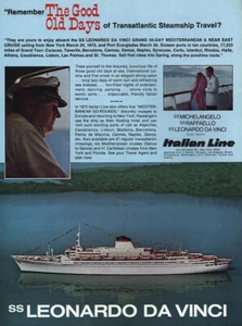 1974 Italian Line: Leonardo Da Vinci Vintage Print Ad - Picture 1 of 1