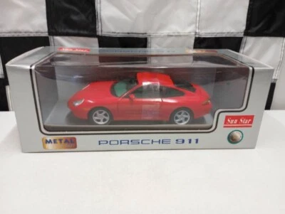 Sun Star Porsche 911 - 1:18 Diecast Model Car Red-NIB - Image 1 of 4