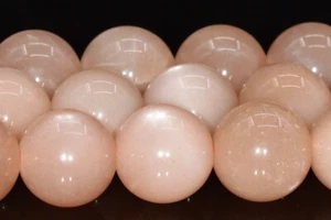 11-12 mm Echter Natürlicher Pfirsich Mondstein Klasse AA Rund Lose Perlen 15,5 Zoll - Bild 1 von 3
