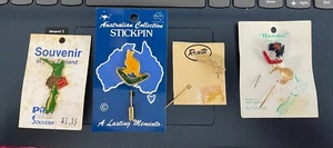 Vintage Lot von 5 Souvenir-Themen-Anstecknadeln, Australien & Neuseeland - Bild 1 von 1