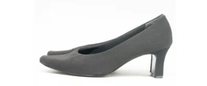 NORDSTROM Womens Black Leather Dress Pumps Square Toe Size 8 M 3" Heels ITALY - Picture 1 of 14