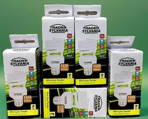 5 Mini Lynx Twister 20w Light Bulbs 1350 Lumen 10000Hrs Daylight Trader Sylvania - Picture 1 of 18
