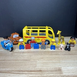 Duplo LegoVille Yellow Bus School Passenger Vehicle 5636 with Mini Figures Mater - Picture 1 of 11